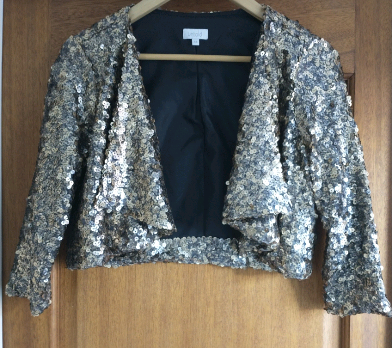 silver sequin short jacket